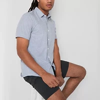 Stylus Mens Short Sleeve Regular Fit Button-Down Shirt