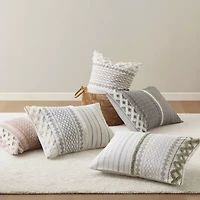 INK+IVY Imani 3pc Cotton Printed Duvet Cover Set w/ Chenille