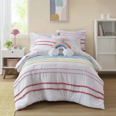 INK+IVY Kids Haisley Rainbow Stripe Complete Bedding Set with Sheets