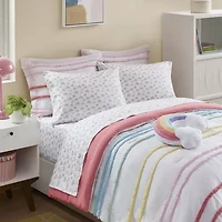INK+IVY Kids Haisley Rainbow Stripe Complete Bedding Set with Sheets