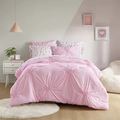 INK+IVY Kids Bella Tufted Heart Complete Bedding Set with Sheets