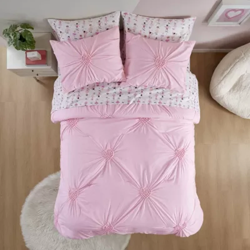 INK+IVY Kids Bella Tufted Heart Complete Bedding Set with Sheets