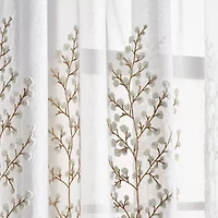Martha Stewart Georgia Rod Pocket Embroidered Light-Filtering Set of 2 Curtain Panel