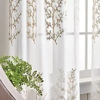 Martha Stewart Georgia Rod Pocket Embroidered Light-Filtering Set of 2 Curtain Panel