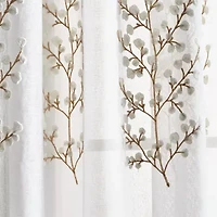 Martha Stewart Georgia Rod Pocket Embroidered Light-Filtering Set of 2 Curtain Panel