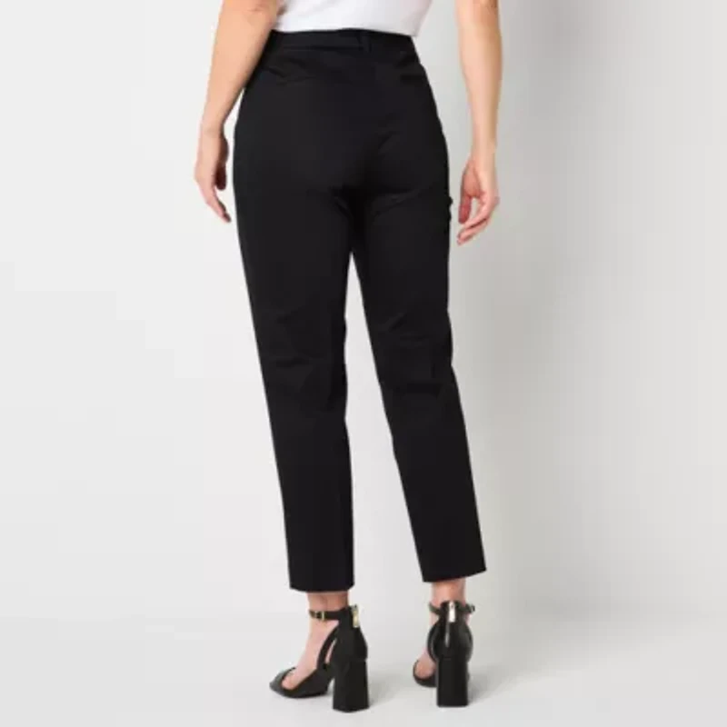 Liz Claiborne Emma Cotton Sateen Womens Ankle Mid Rise Pant