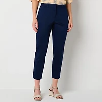 Liz Claiborne Emma Emma Cotton Sateen Womens Ankle Mid Rise Ankle Pant