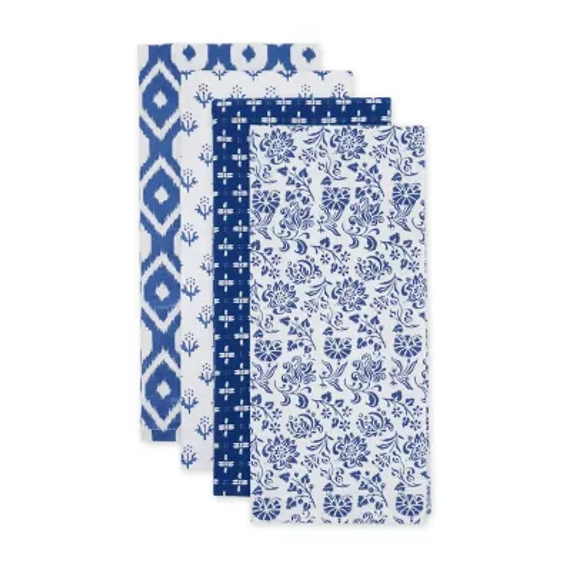 Design Imports Blue Market 4-pc. Dish Towel Set