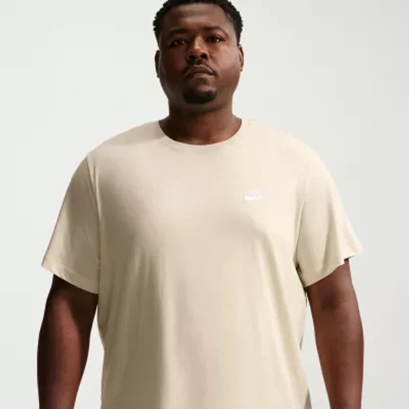 Nike Club Embroidered Logo Mens Crew Neck Short Sleeve Active Big and Tall T-Shirt