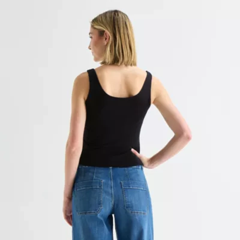 a.n.a Womens Tall U Neck Sleeveless Tank Top