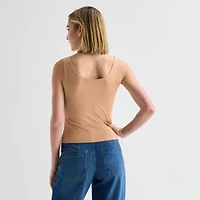 a.n.a Double Layer Womens U Neck Sleeveless Tank Top