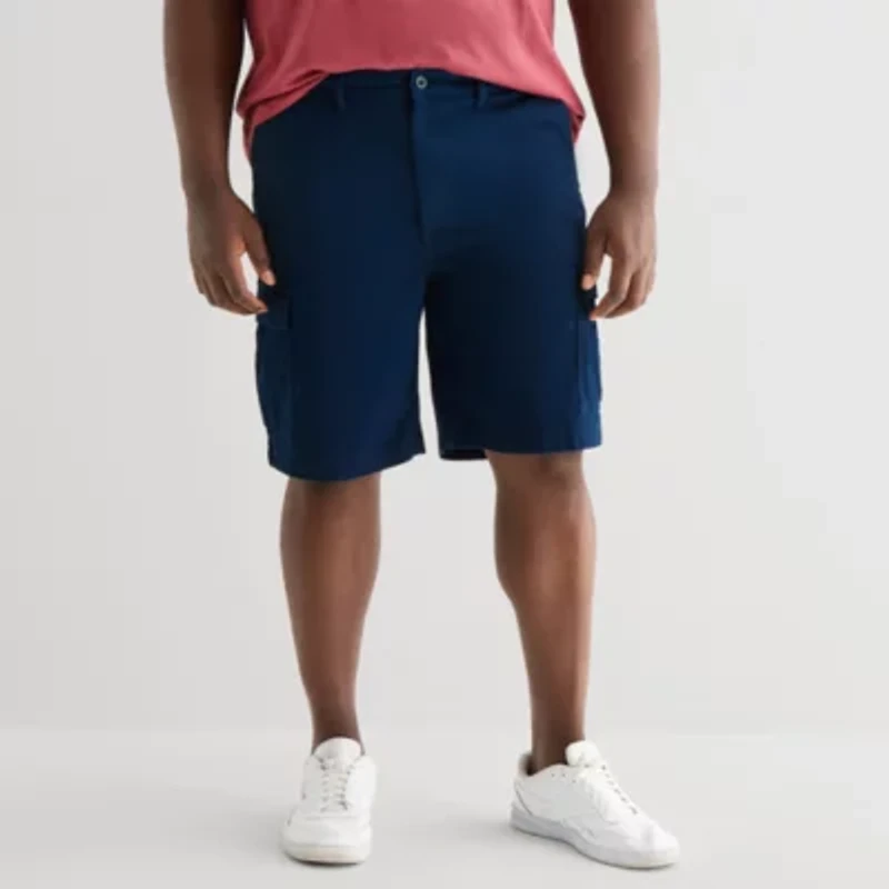 St. John's Bay Comfort Waist 10" & 11" Mens Mid Rise Big and Tall Stretch Fabric Cargo Short