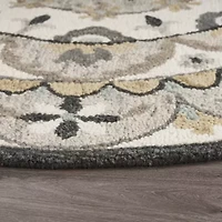 Daisy Dia Floral Hand Tufted Indoor Round Area Rug