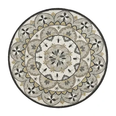 Daisy Dia Floral Hand Tufted Indoor Round Area Rug