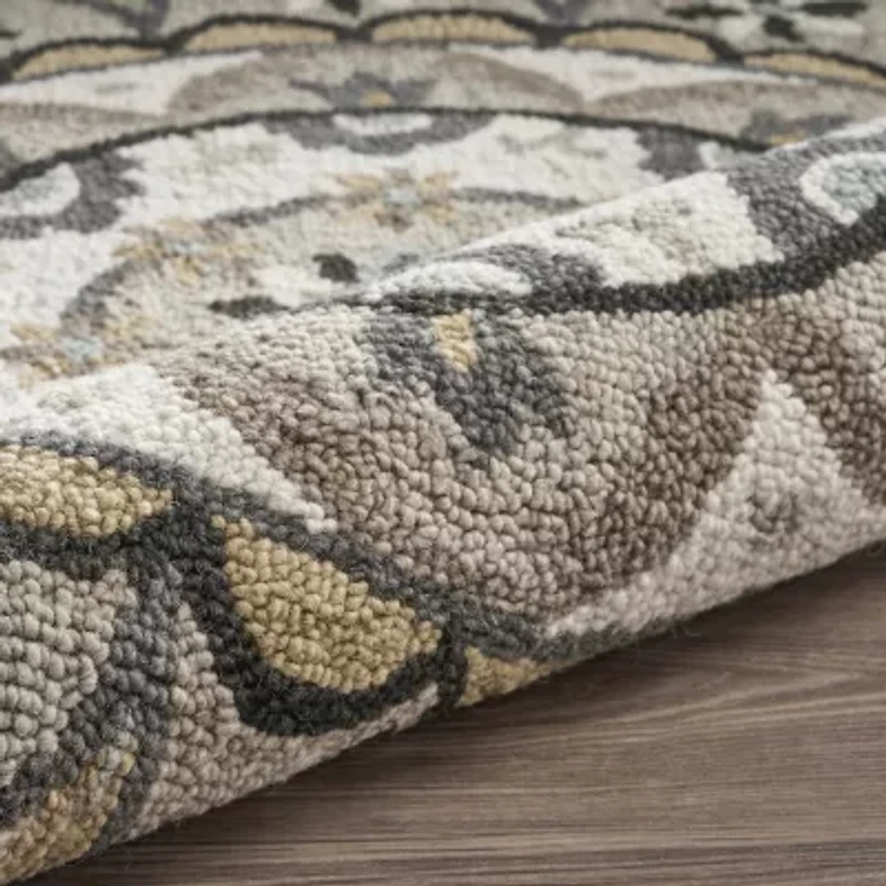 Daisy Dia Floral Hand Tufted Indoor Round Area Rug