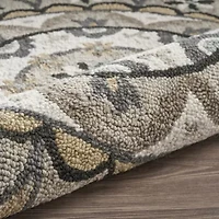 Daisy Dia Floral Hand Tufted Indoor Round Area Rug