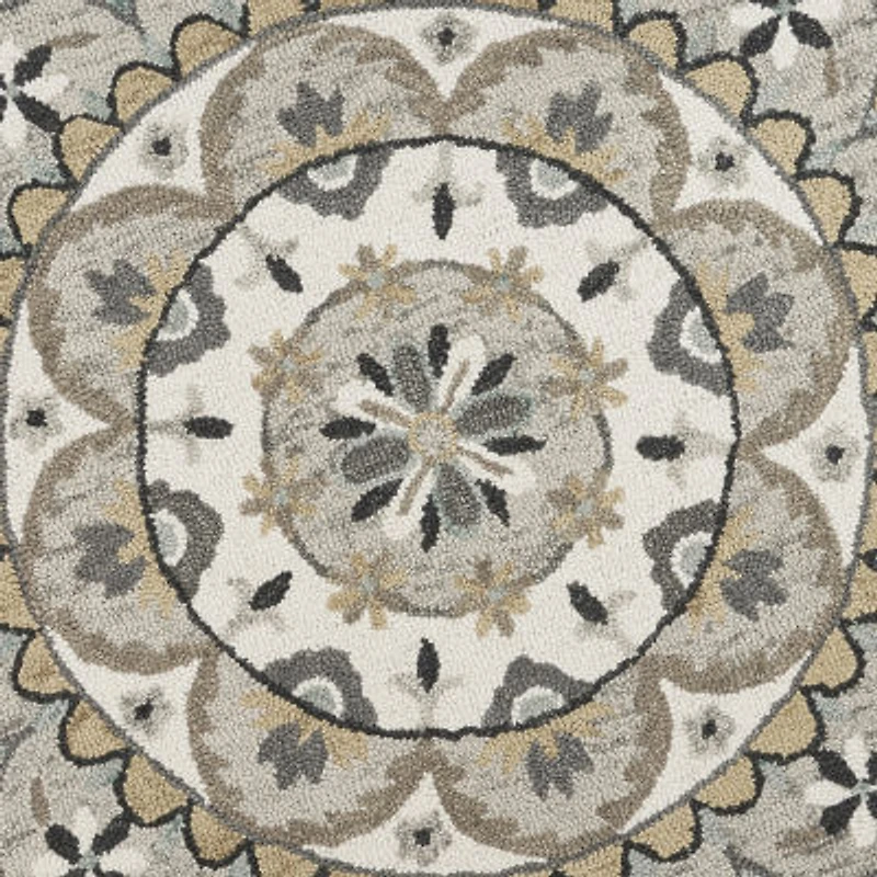 Daisy Dia Floral Hand Tufted Indoor Round Area Rug