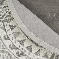 Daisy Den Geometric Hand Tufted Indoor Round Area Rug