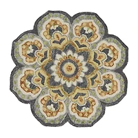 Daisy Bel Floral Hand Tufted Indoor Round Area Rug