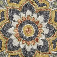 Daisy Bel Floral Hand Tufted Indoor Round Area Rug
