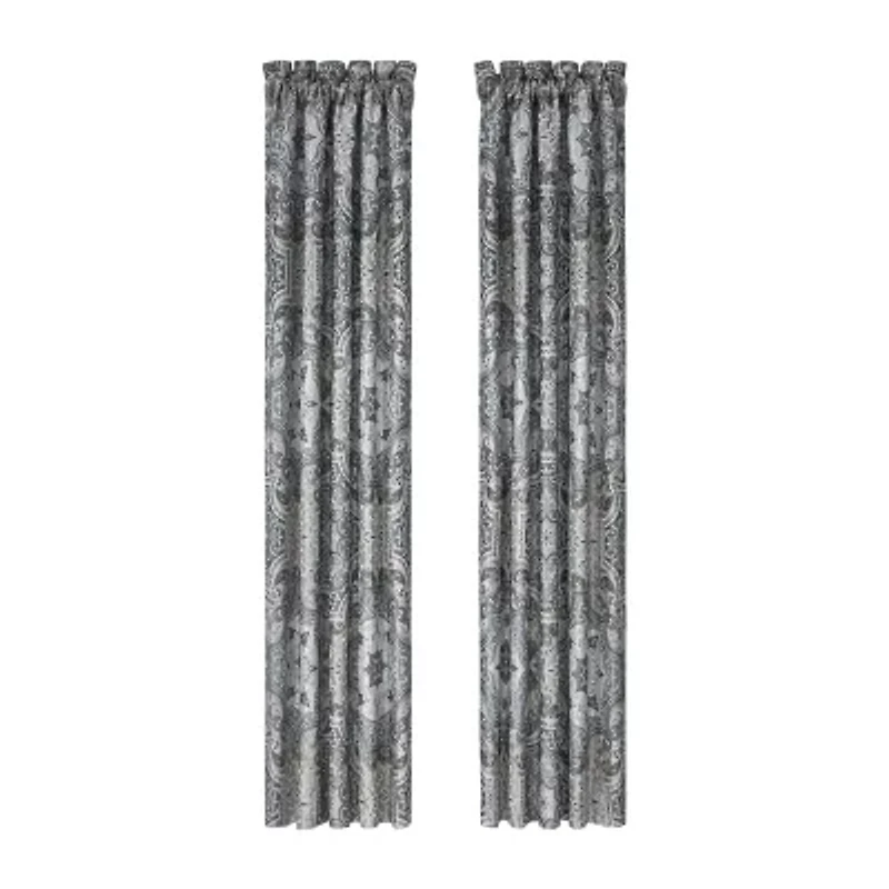 Royal Court Lisbon Rod Pocket Room Darkening Set of 2 Curtain Panel