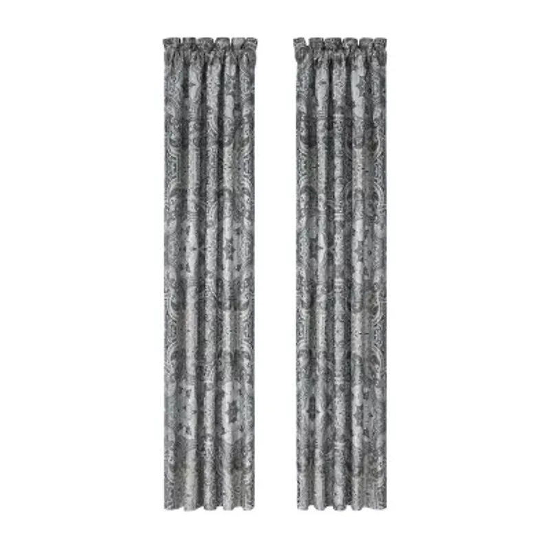 Royal Court Lisbon Rod Pocket Room Darkening Set of 2 Curtain Panel