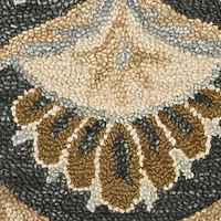 Daisy Bren Floral Hand Tufted Indoor Round Area Rug