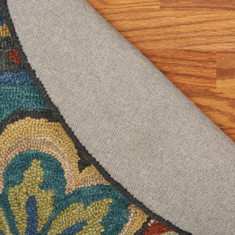 Daisy Ray Floral Hand Tufted Indoor Round Area Rug