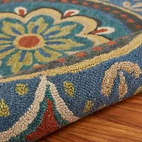 Daisy Ray Floral Hand Tufted Indoor Round Area Rug