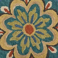 Daisy Ray Floral Hand Tufted Indoor Round Area Rug