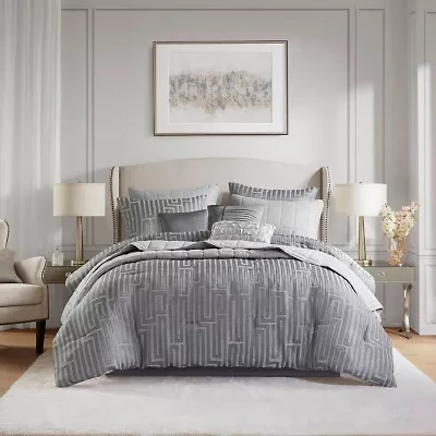 Madison Park Hayden 10-Piece Luxury Jacquard Comforter & Quilt Set