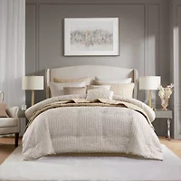 Madison Park Hayden 10-Piece Luxury Jacquard Comforter & Quilt Set