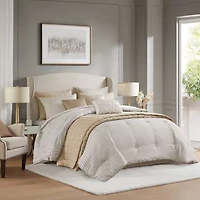 Madison Park Hayden 10-Piece Luxury Jacquard Comforter & Quilt Set