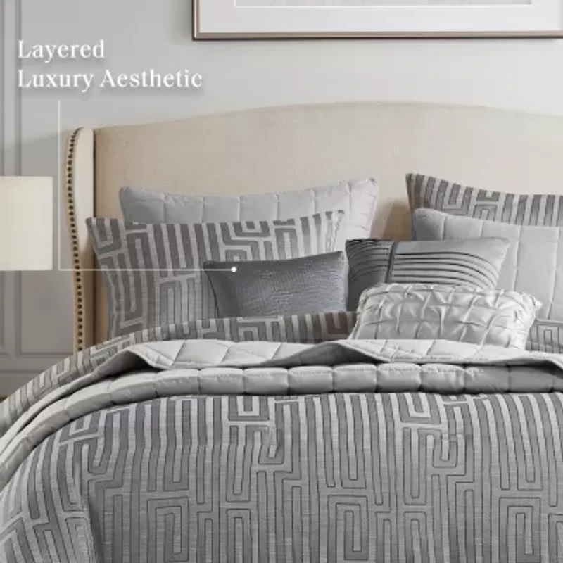 Madison Park Hayden 10-Piece Luxury Jacquard Comforter & Quilt Set