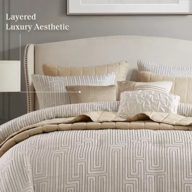 Madison Park Hayden 10-Piece Luxury Jacquard Comforter & Quilt Set
