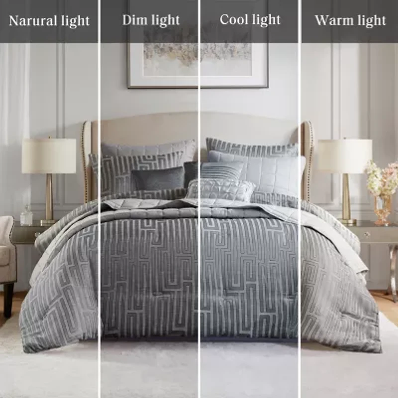 Madison Park Hayden 10-Piece Luxury Jacquard Comforter & Quilt Set