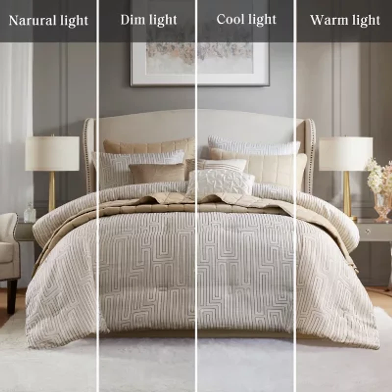 Madison Park Hayden 10-Piece Luxury Jacquard Comforter & Quilt Set