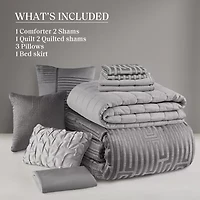 Madison Park Hayden 10-Piece Luxury Jacquard Comforter & Quilt Set