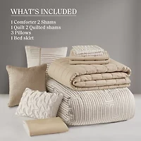 Madison Park Hayden 10-Piece Luxury Jacquard Comforter & Quilt Set