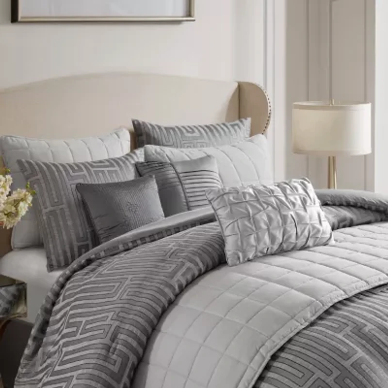 Madison Park Hayden 10-Piece Luxury Jacquard Comforter & Quilt Set