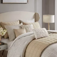 Madison Park Hayden 10-Piece Luxury Jacquard Comforter & Quilt Set