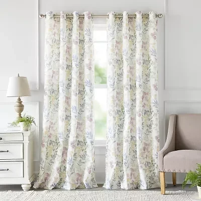 Martha Stewart Jardin Grommet Top Sheer Single Curtain Panel