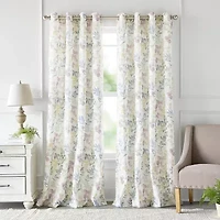 Martha Stewart Jardin Grommet Top Sheer Single Curtain Panel