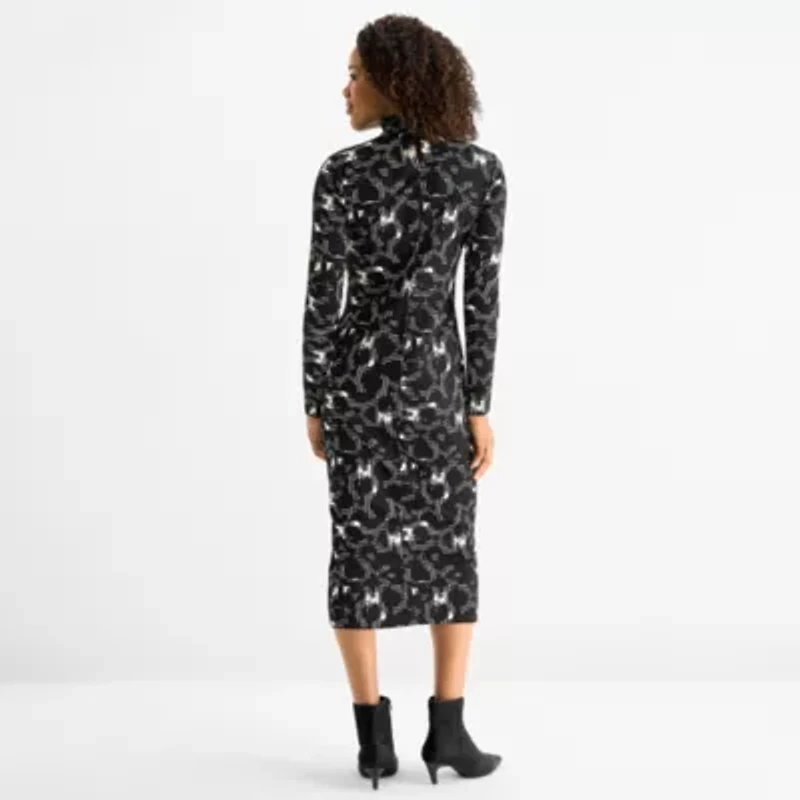 Hope & Wonder Black History Month Womens Long Sleeve Midi Bodycon Dress