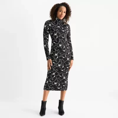 Hope & Wonder Black History Month Womens Long Sleeve Midi Bodycon Dress