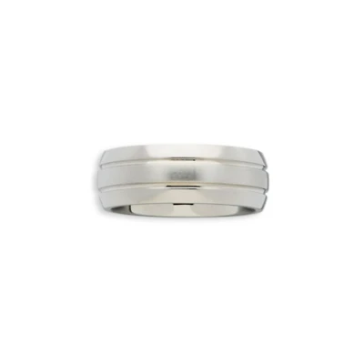 Mens Double-Grooved Titanium Ring