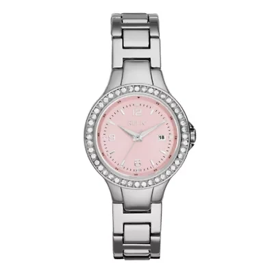 Relic® Molly Womens Crystal-Accent Pink Dial Bracelet Sport Watch ZR12154