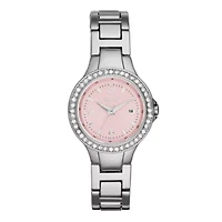 Relic® Molly Womens Crystal-Accent Pink Dial Bracelet Sport Watch ZR12154