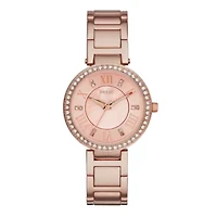 Relic® Isabelle Womens Crystal-Accent Rose-Tone Bracelet Watch ZR34308