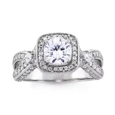 DiamonArt® Womens 6 CT. T.W. White Cubic Zirconia Sterling Silver Solitaire Cocktail Ring